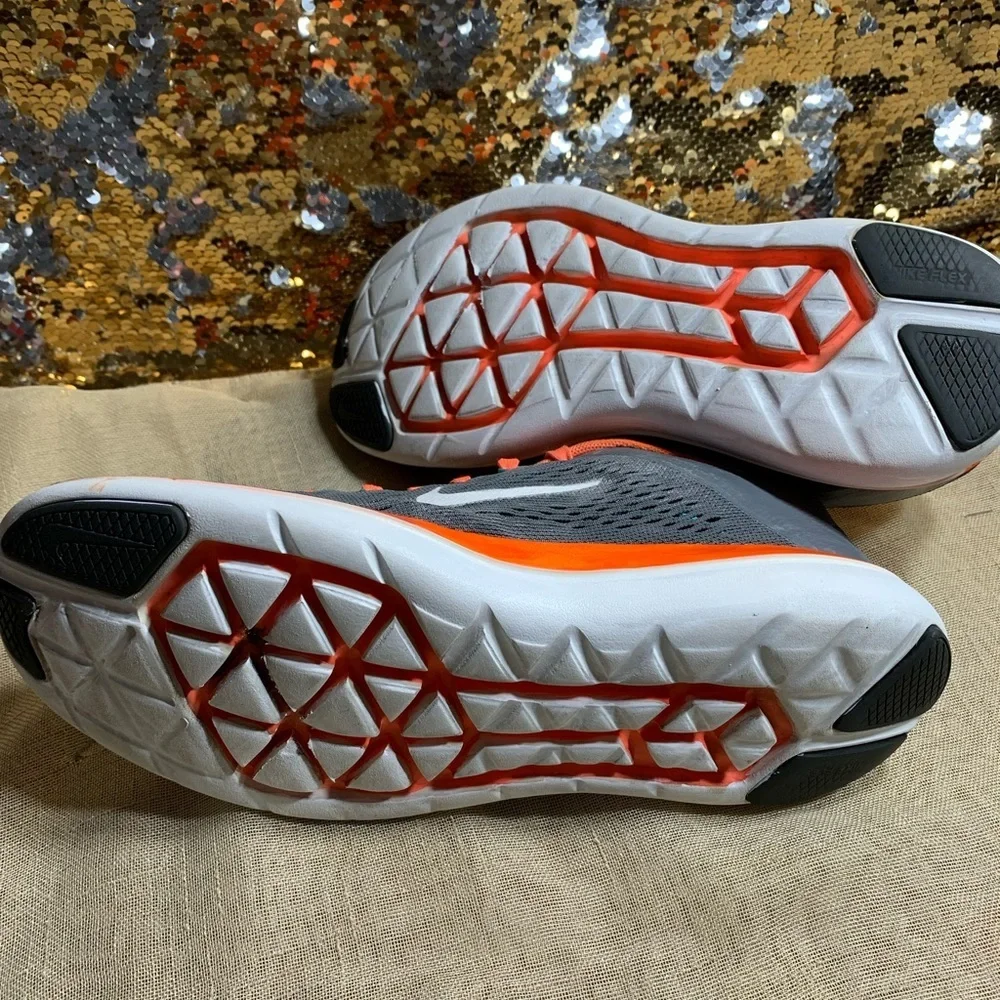 Nike Flex 2016 'Grey Bright Mango' Sneakers